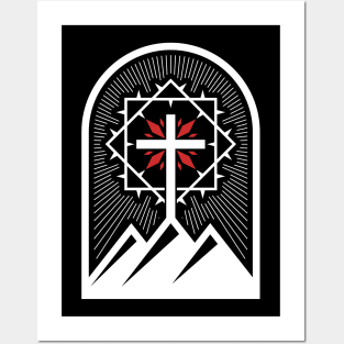 Cross of Jesus Christ on Mount Golgotha. Posters and Art